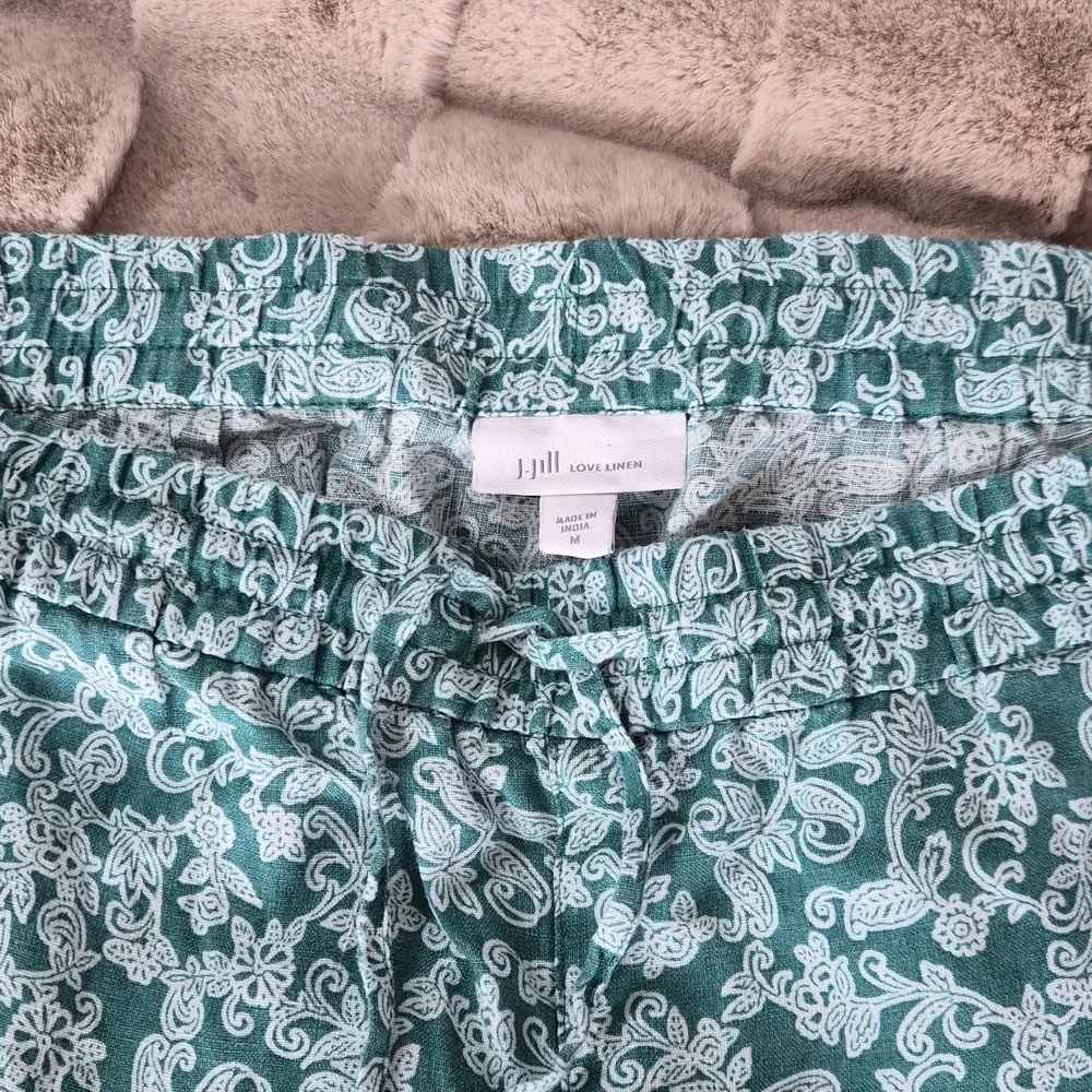 J. Jill Love LinenTeal Floral High Waist Shorts M - Picture 3 of 8